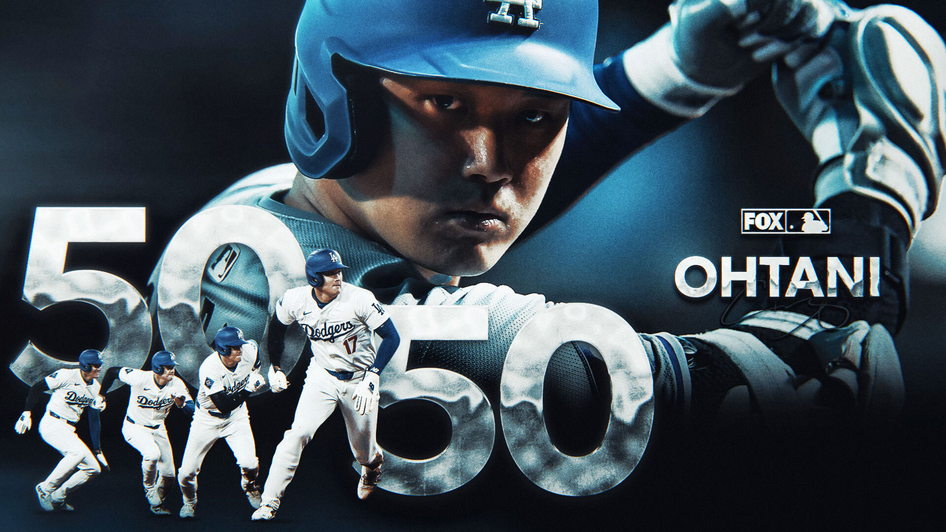 24mlb ohtani 50 50 art 16x9 post nmzLr7